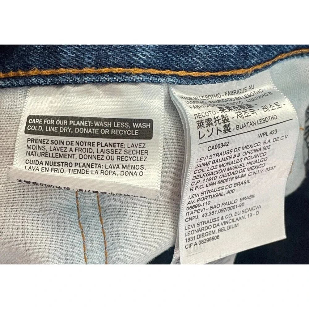 Levis Jeans Men's 505 33x36 Regular Straight Denim Work Pant Medium Stone Cotton